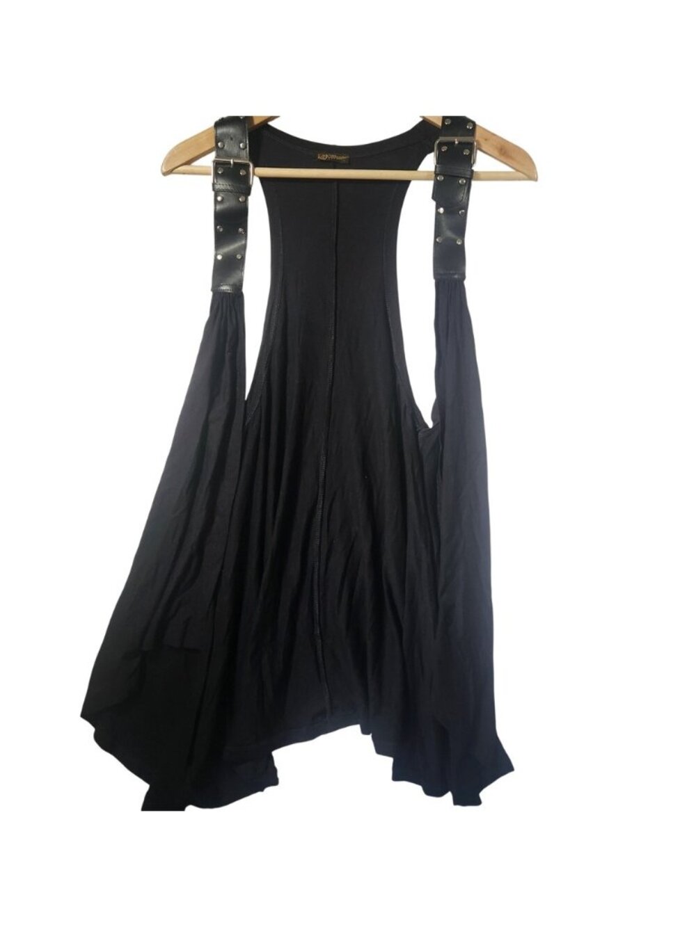 Organic Topless Black Racerback avant-garde Faux Leather Buckle‎ Straps Gothic L